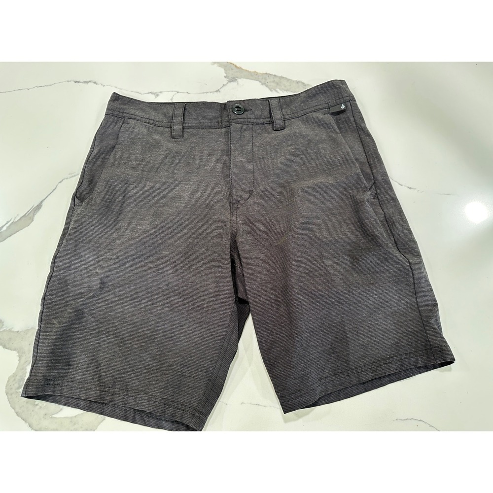 Volcom Hybrid Shorts Mens 30 Charcoal Grey Grey Micro Stripe Stretch